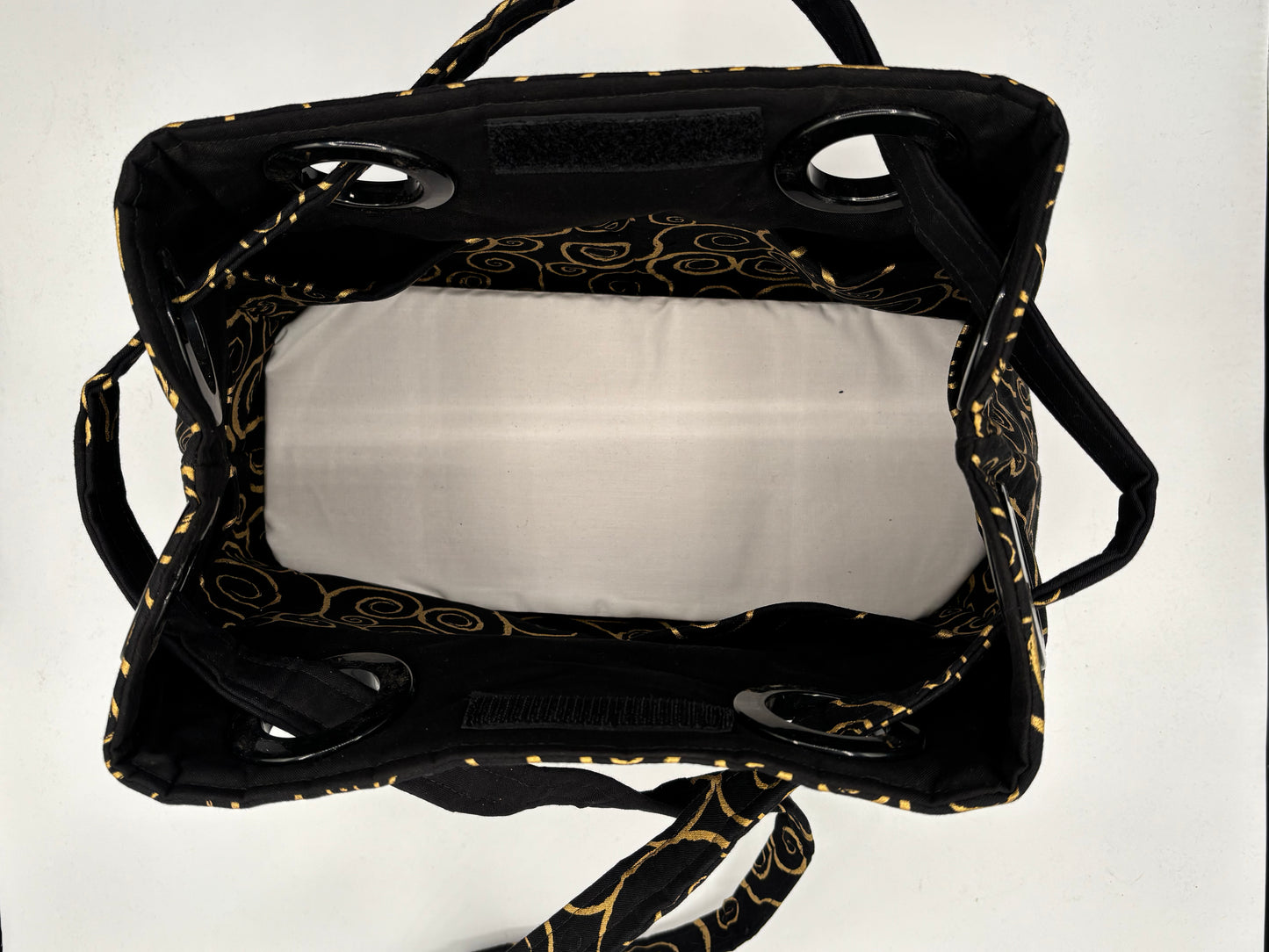 Black with gold swirls