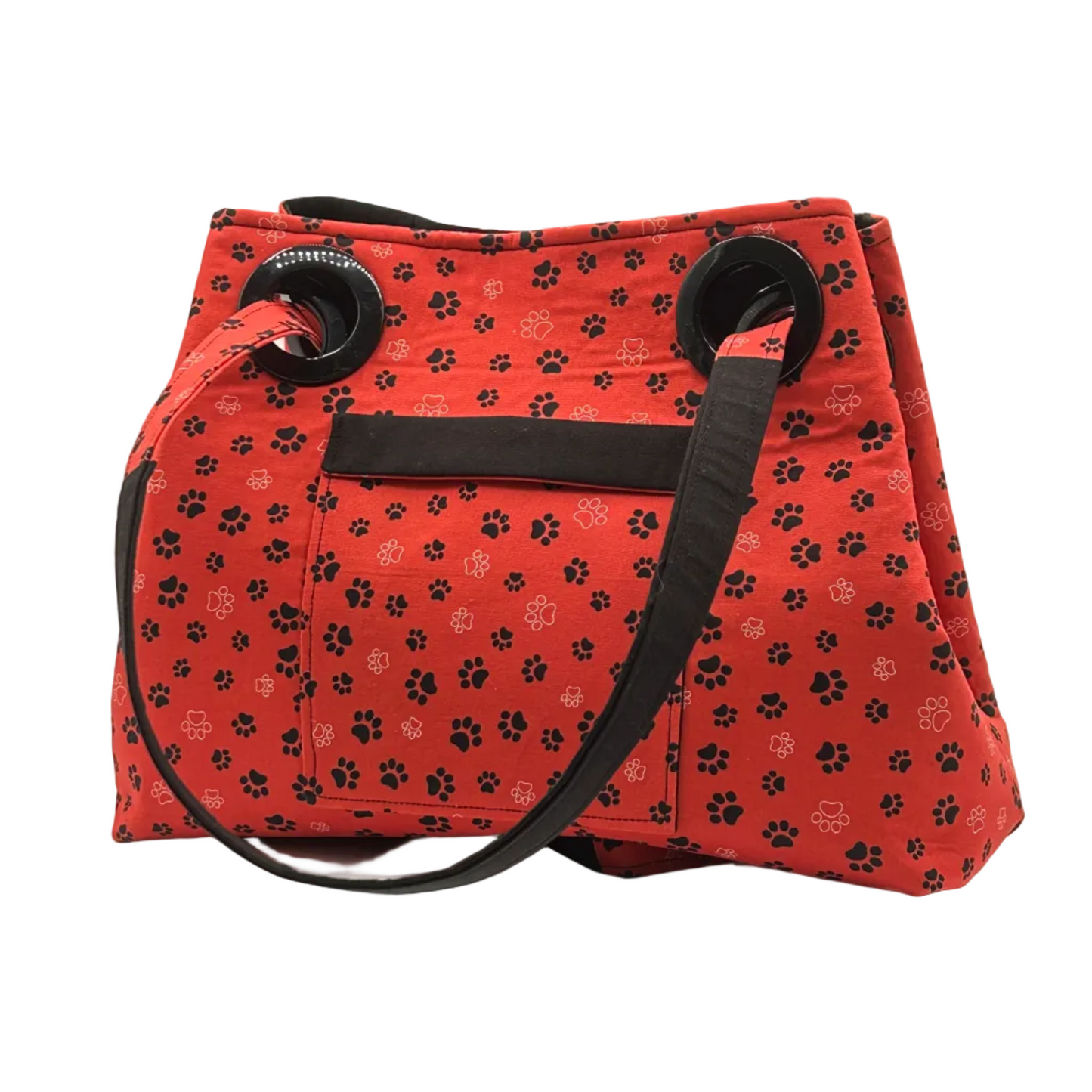 Paw Print Black on Red