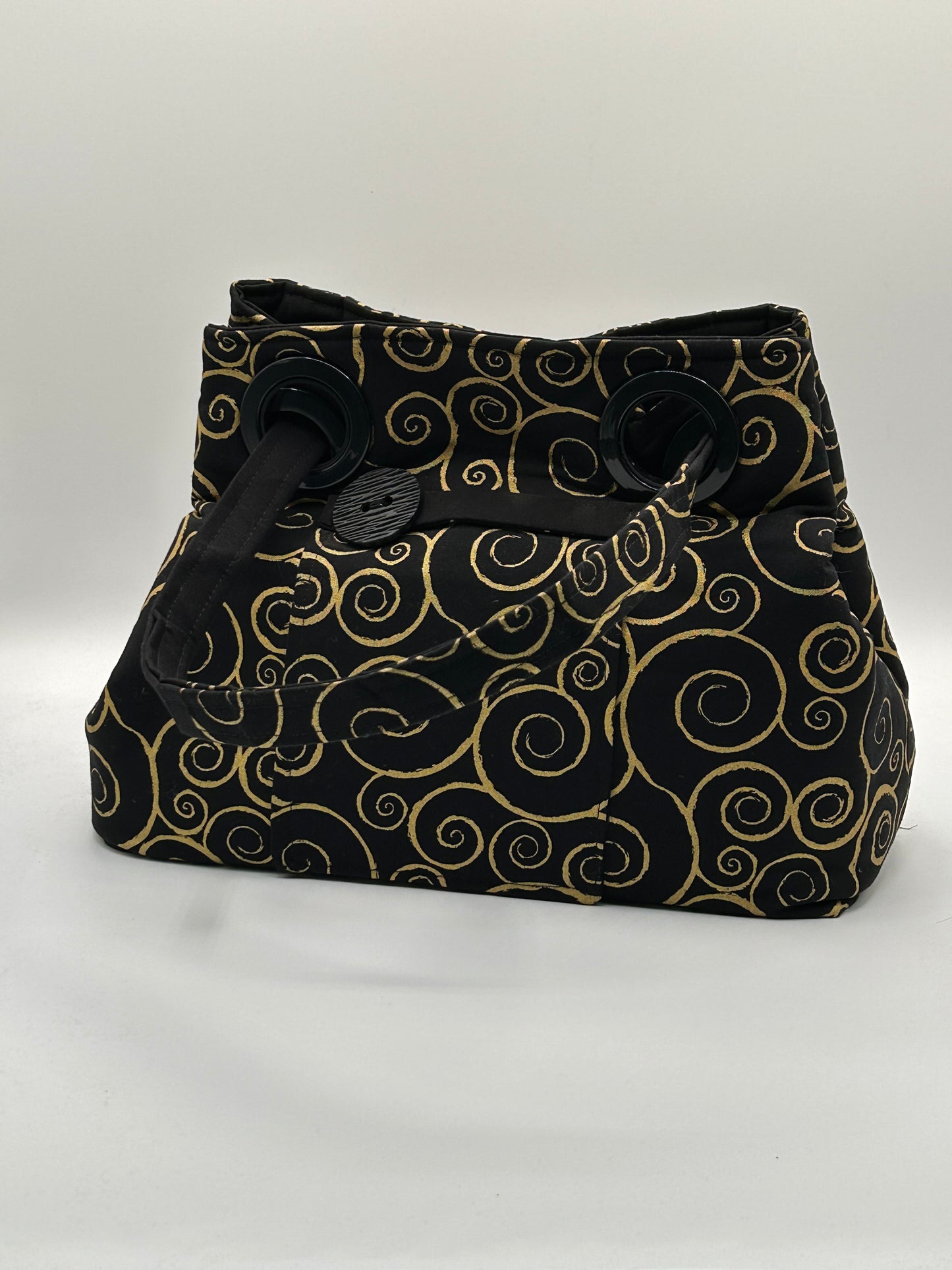 Black with gold swirls